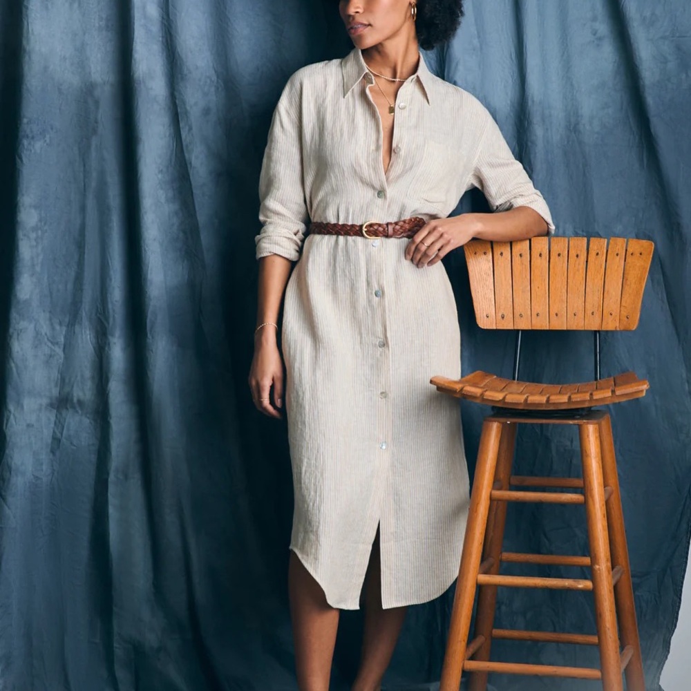 Faherty • Laguna linen dress yellow